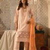 Peach Color Semi Stitched Luxury Lawn Pakistani Suits