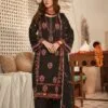 Black Color Semi Stitched Luxury Lawn Pakistani Suits