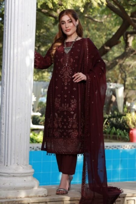Maroon Color Luxury Chiffon Pakistani Suits