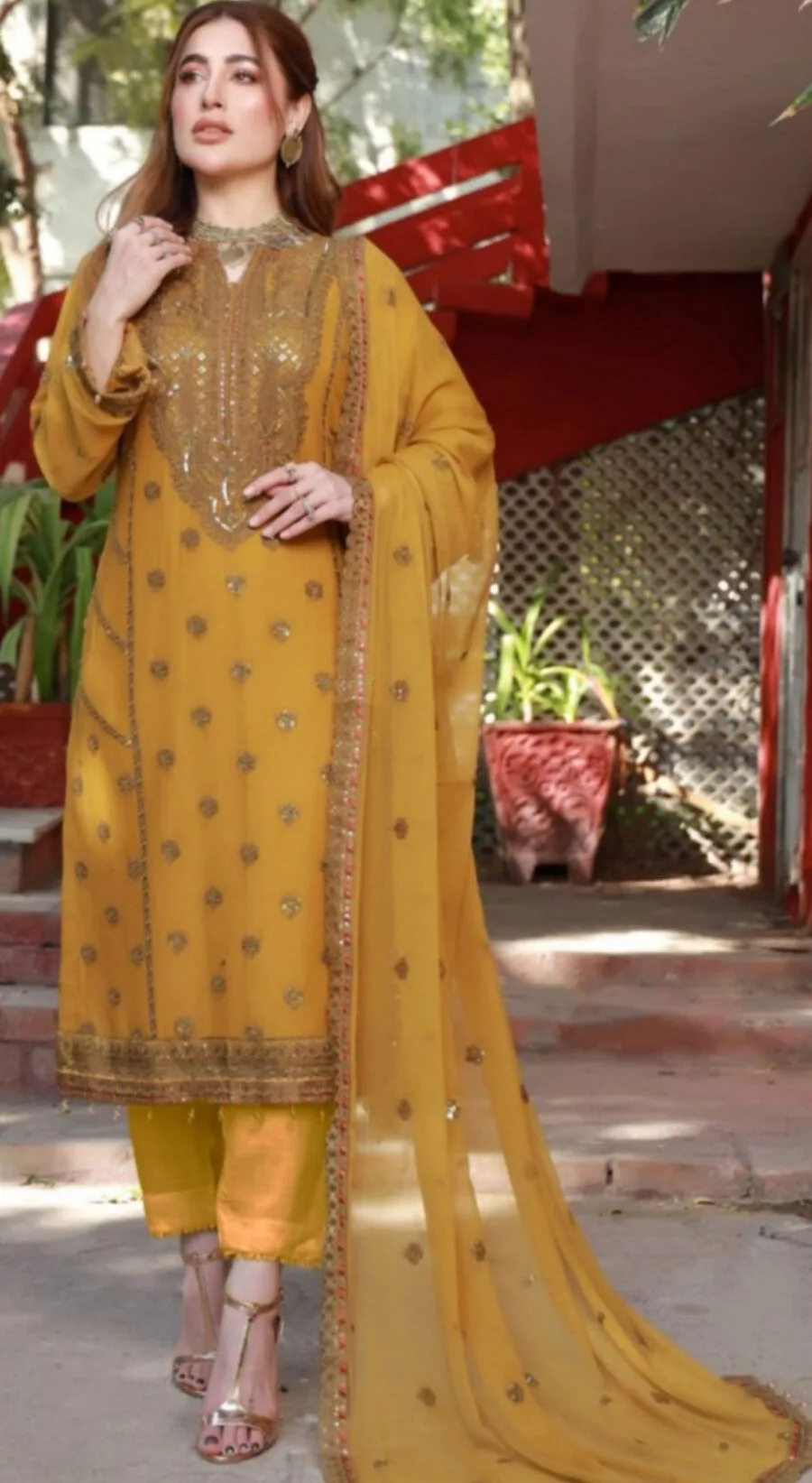 Mustard Color Luxury Chiffon Pakistani Salwar Suits