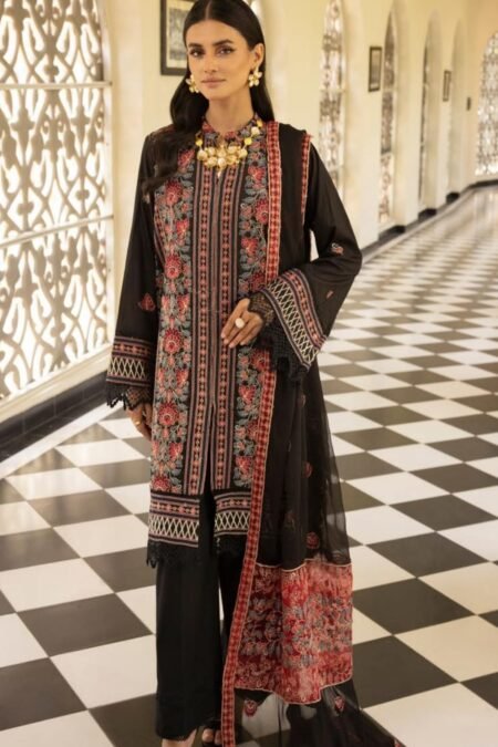 Embroidered Luxury Lawn Suits | D-01