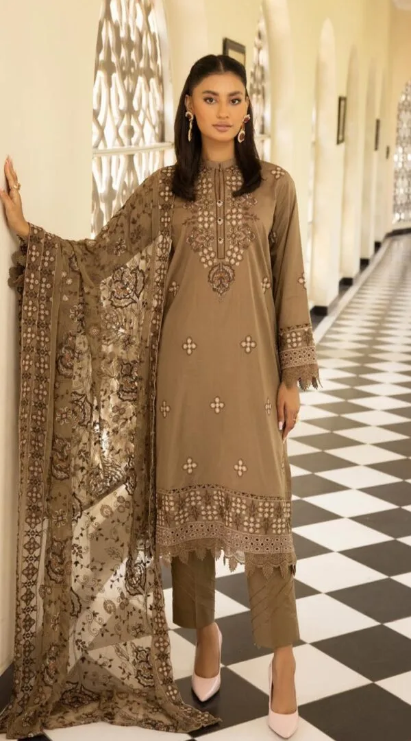 Embroidered Luxury Lawn Suits | D-04