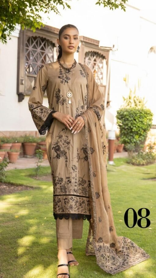 buy embroidered lawn collection by riaz arts d08 01 online in india