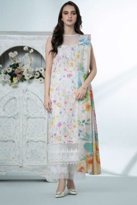 White Color Premium Lawn Pakistani Dresses