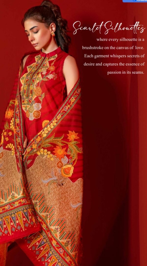 buy red bold lawn gul ahmed D04 01 online in india