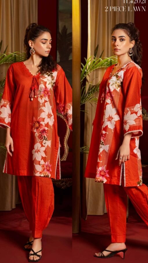 buy red bold lawn gul ahmed D07 01 online in india