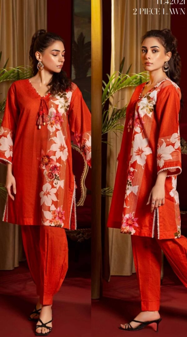 buy red bold lawn gul ahmed D07 01 online in india