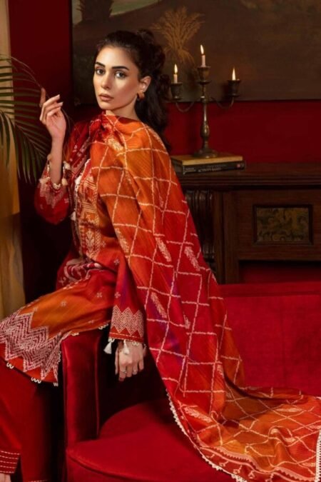 Red & Bold Lawn By Gul Ahmed