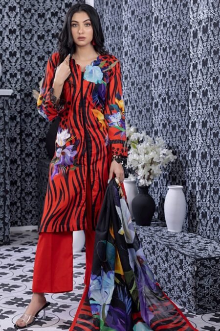 Red Color Pakistani Cotton Suits