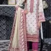 White Color Pakistani Salwar Kameez with Printed Lawn Dupatta