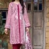 Red Pakistani Salwar Kameez with Printed Lawn Dupatta