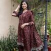 Maroon Color Printed Lawn Pakistani Salwar Kameez