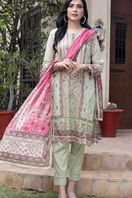 Sea Green Color Printed Lawn Pakistani Dresses