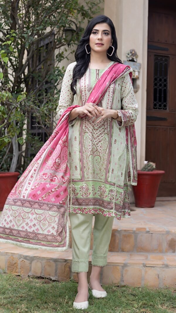 Sea Green Color Printed Lawn Pakistani Dresses