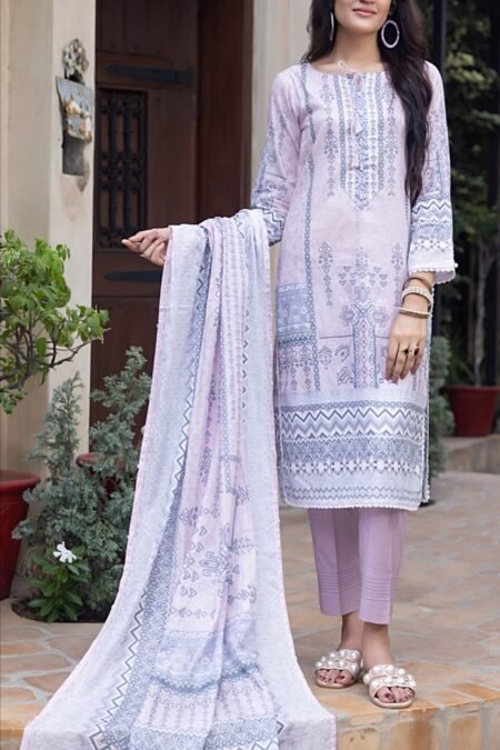 Sky Blue Color Printed Lawn Pakistani Dresses