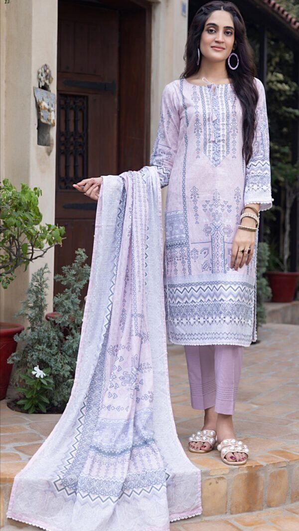 Sky Blue Color Printed Lawn Pakistani Dresses