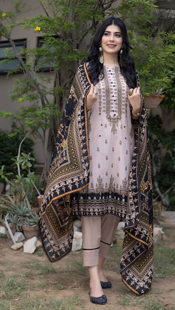 Peach Color Printed Lawn Pakistani Suits