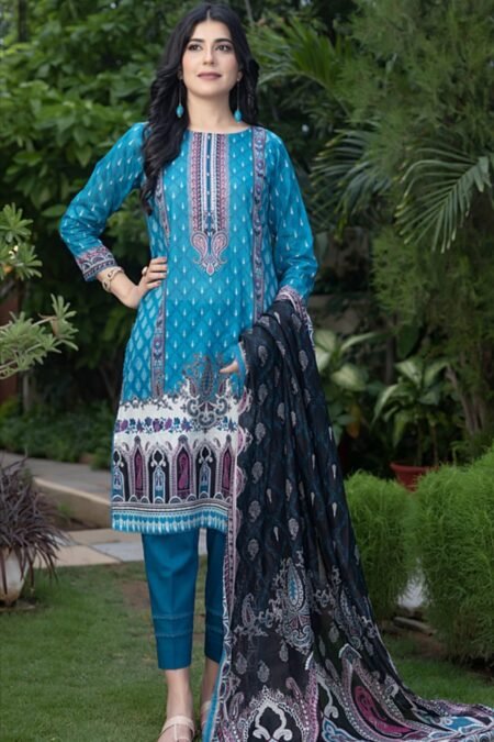 Blue Color Printed Lawn Pakistani Suits