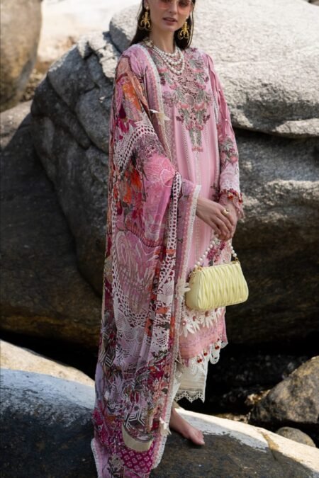 Pink Color Embroidered Unstitched Pakistani Salwar Kameez