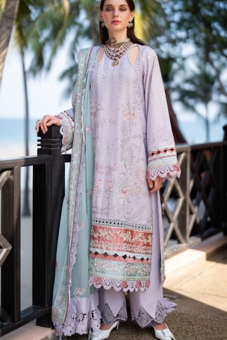 Light Purple Embroidered Unstitched Pakistani Suits