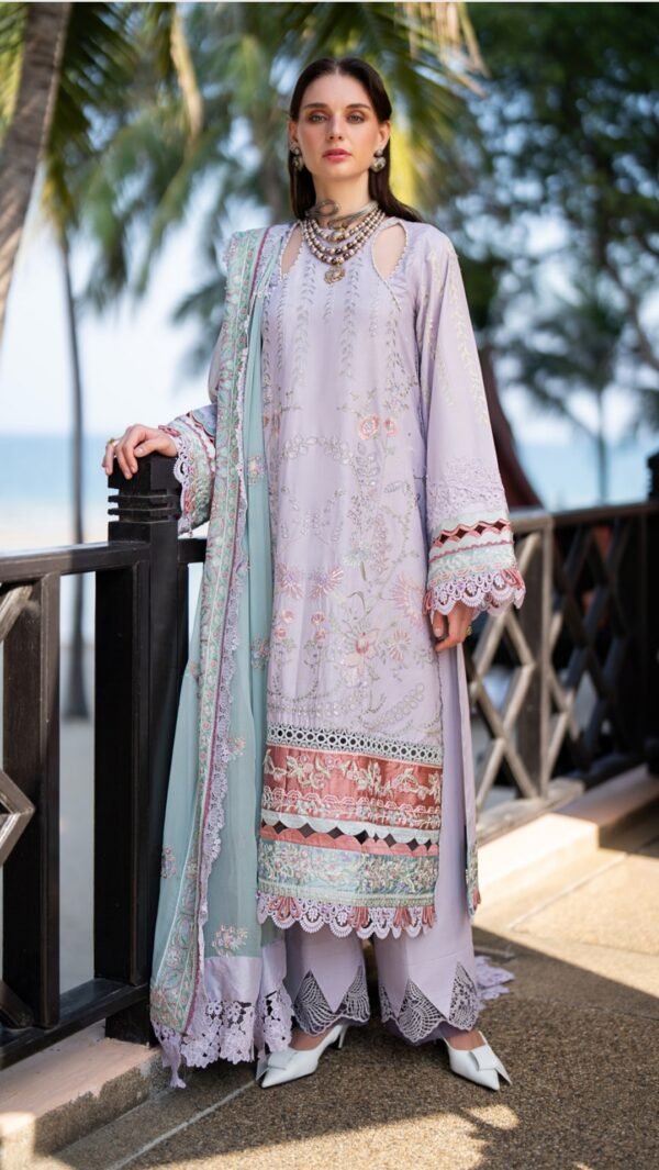 Light Purple Embroidered Unstitched Pakistani Suits