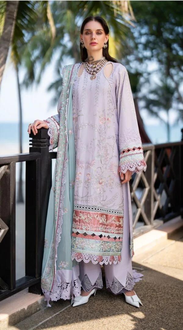 Light Purple Embroidered Unstitched Pakistani Suits