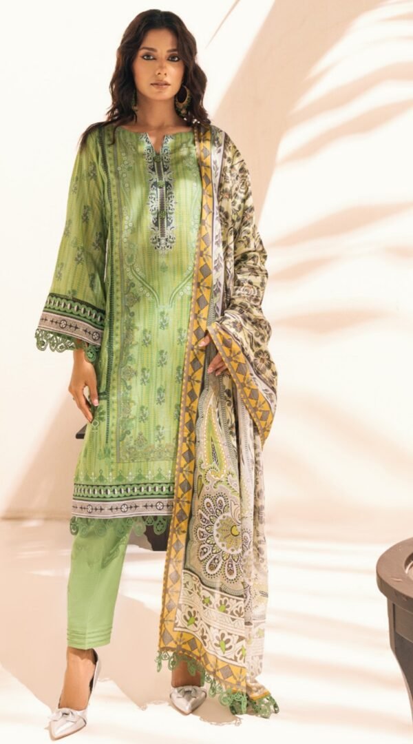 Green Color Printed Lawn Pakistani Salwar Kameez