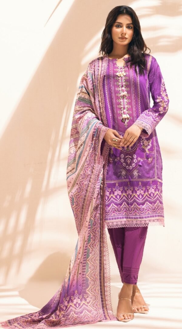 Purple Color Printed Lawn Pakistani Salwar Kameez