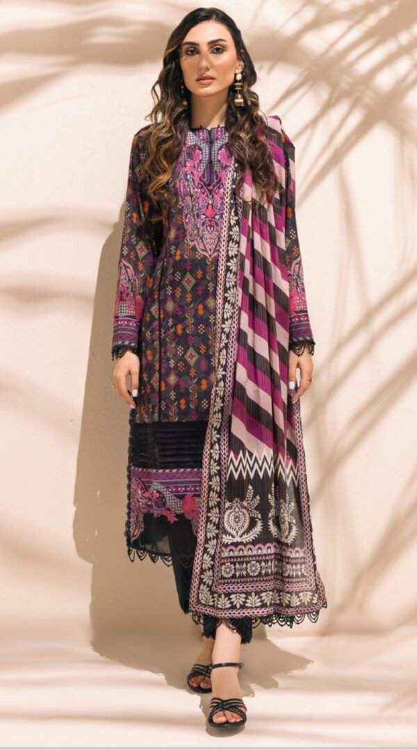 Black Color Printed Lawn Pakistani Dresses