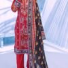 Red Color Printed Lawn Pakistani Dresses