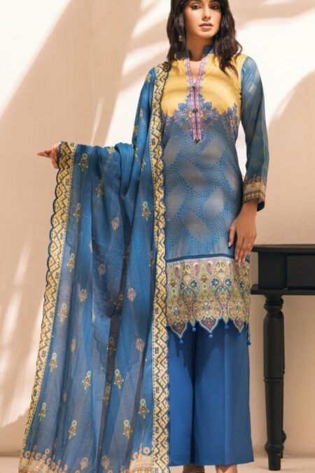 Blue Color Printed Lawn Pakistani Dresses