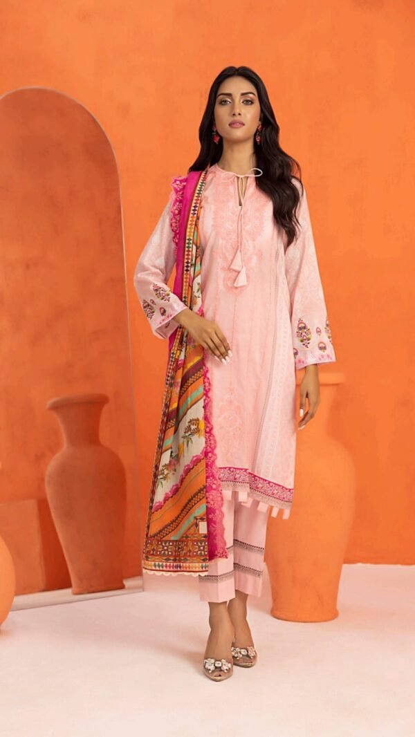 Light Pink Color Embroidered Unstitched Pakistani Suits