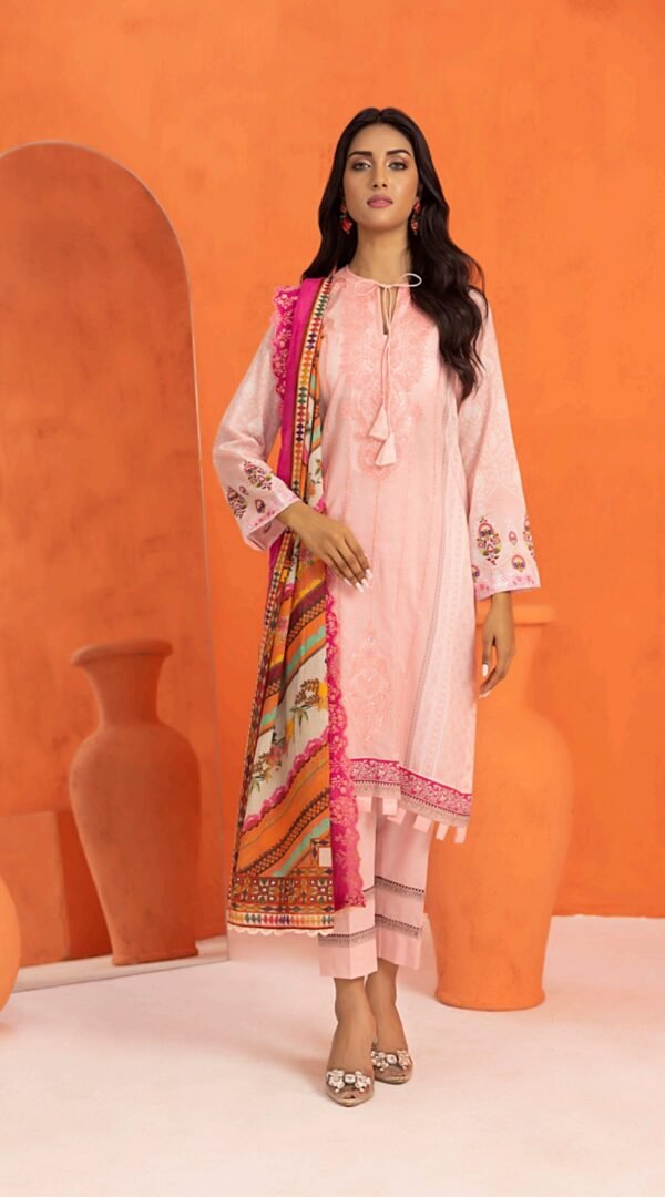 Light Pink Color Embroidered Unstitched Pakistani Suits