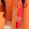Orange Color Embroidered Unstitched Pakistani Dress
