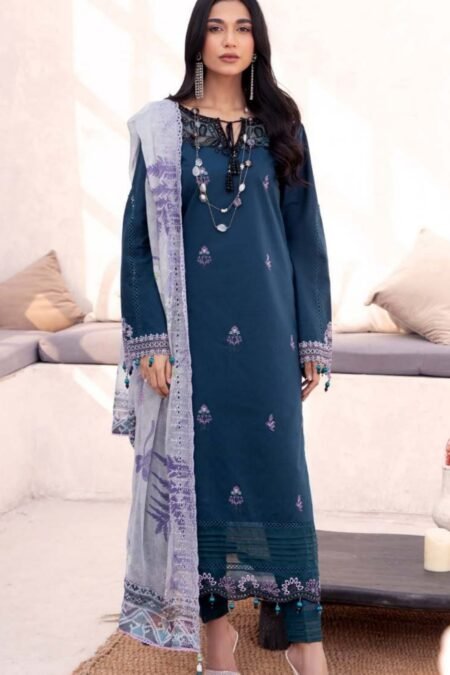 Blue Color Lawn Unstitched Pakistani Suit