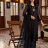 Black Color Stitched Chiffon Pakistani Wedding Suits