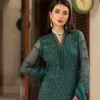 dark sea green Color Stitched Chiffon Pakistani Wedding Salwar Kameez