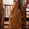 Golden Color Stitched Chiffon Pakistani fancy salwar kameez