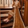 Golden Color Stitched Chiffon Pakistani Wedding Suits