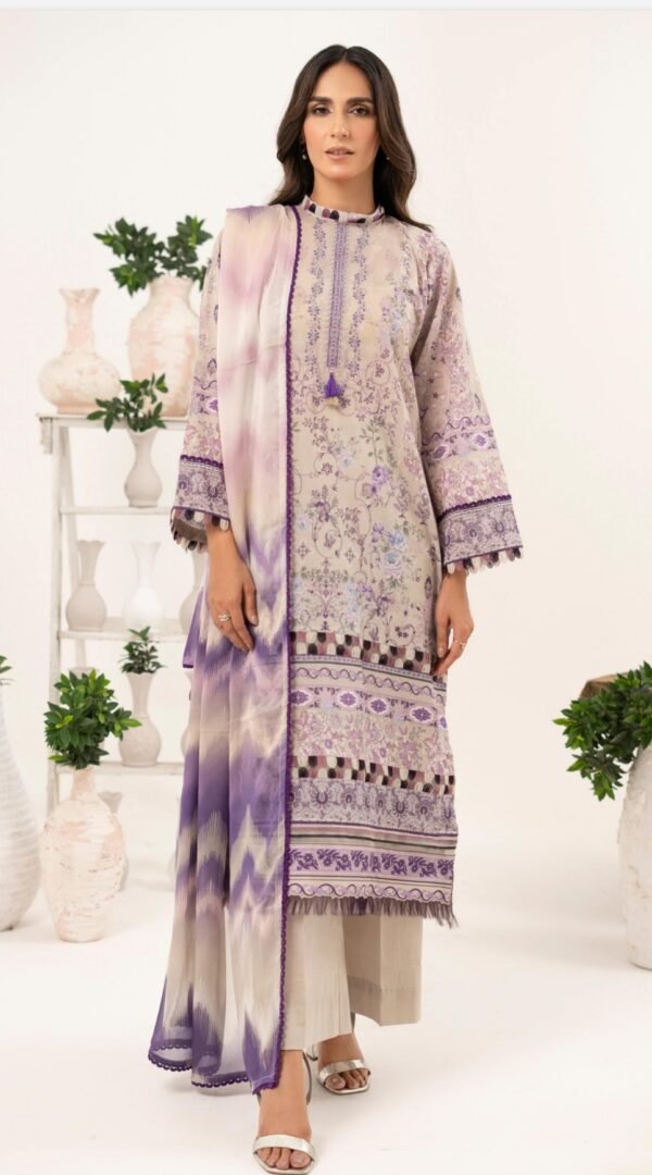 Light Purple Color Printed Lawn Pakistani suits