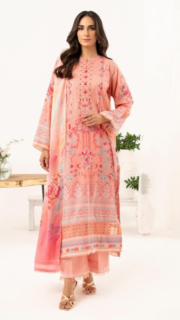 Light Carrot Color Printed Pakistani suits