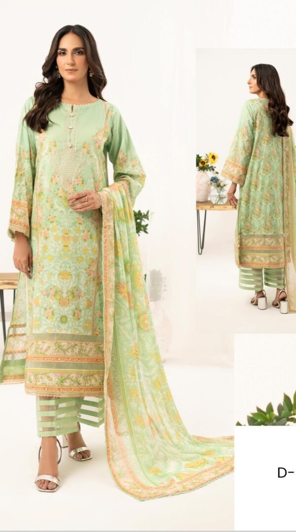 Light Sea Green Printed Pakistani suits