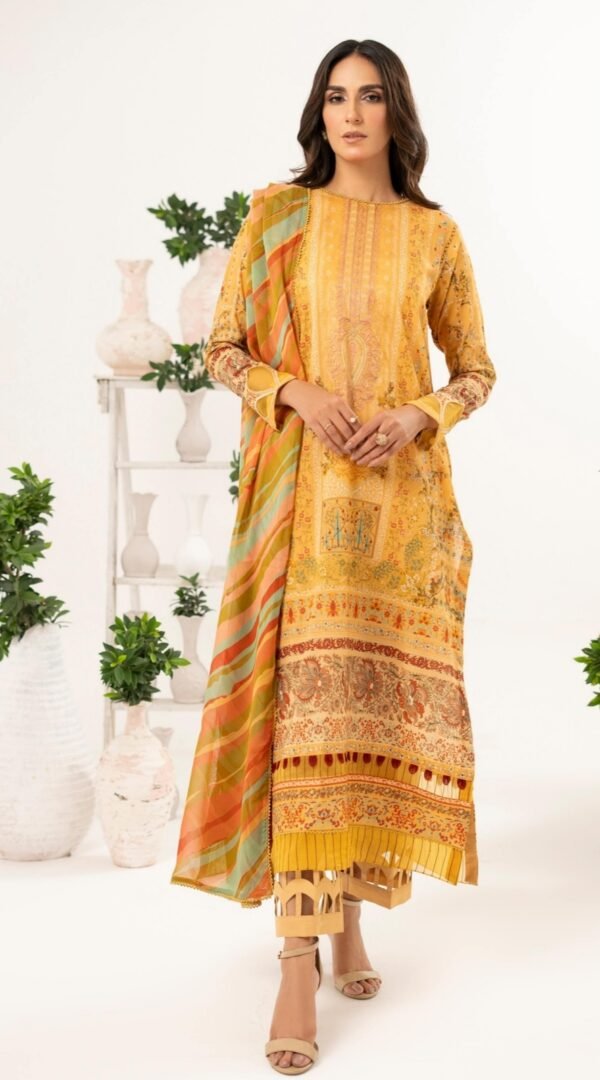 Mustard Color Printed Pakistani suits