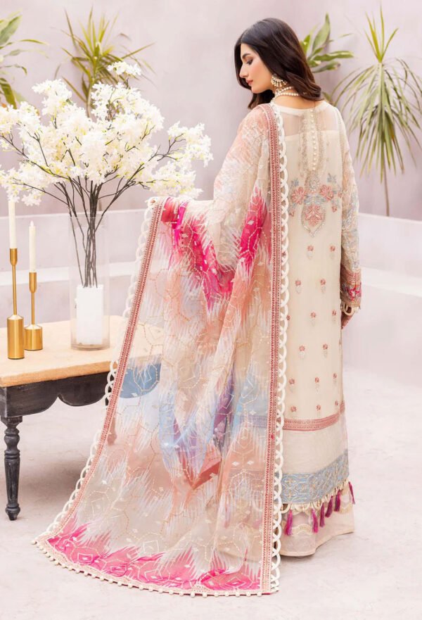 Off White Color Chiffon Embroidered Pakistani Wedding Suits