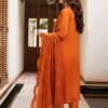 Orange Color Stitched Chiffon Pakistani salwar suits