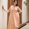 Peach color stitched chiffon Pakistani Salwar Kameez