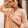 Peach color stitched chiffon Pakistani Salwar suit