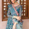 Peacock Blue Color Chiffon Embroidered Fancy Wedding Salwar Kameez