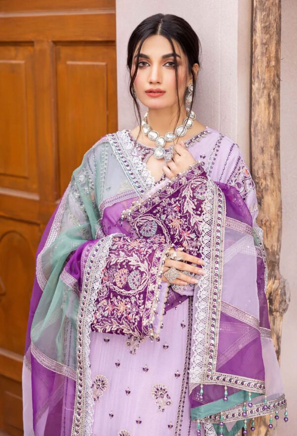 Purple Color Chiffon Embroidered Fancy Wedding Salwar Kameez