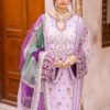 Purple Color Chiffon Embroidered Pakistani Wedding Dresses